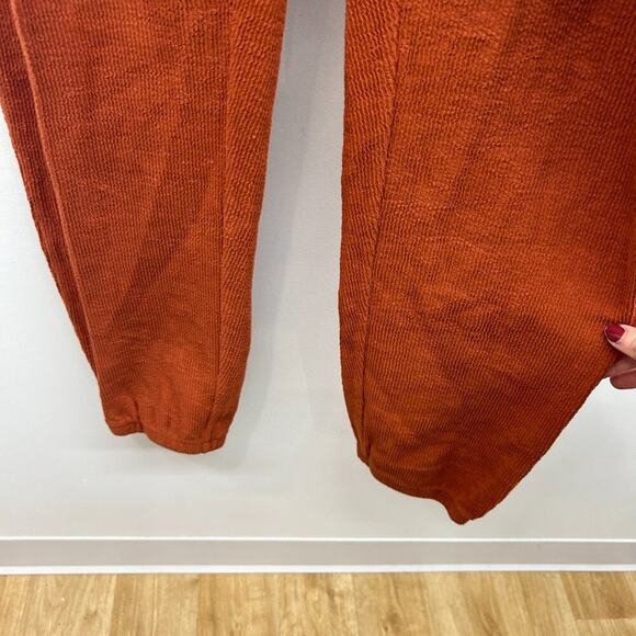 NEW Madewell Orange V-Neck Short Sleeve Textured Knit Tie Knot Jumpsuit XS - Picture 5 of 7